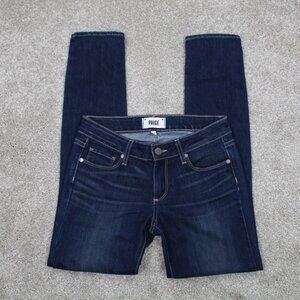Paige Skyline Ankle Peg Jeans Womens 24 Blue Cotton Stretch 5-Pocket 28" inseam